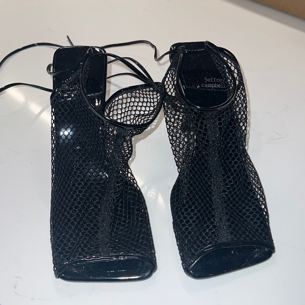 Jeffrey Campbell Black Mesh Heels